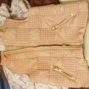 Tahari Pale Pink Puffer Vest